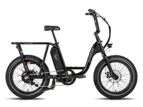 The Rad Power RadRunner Max combines a 750 W geared hub motor, 672 Wh battery, passenger package, and rugged utility frame to deliver unmatched versatility.