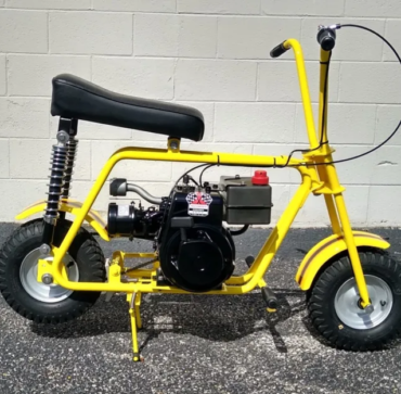 The yellow stock mini bike delivers high-visibility styling with dependable factory performance. Explore engine specs, ride quality, durability.