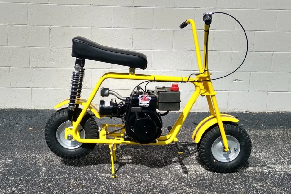 The yellow stock mini bike delivers high-visibility styling with dependable factory performance. Explore engine specs, ride quality, durability.