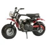 The black red stock minibike combines rugged construction with classic styling and reliable performance. Learn about engine specs, riding characteristics