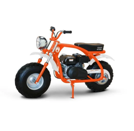 The orange stock mini bike delivers bold visibility and dependable factory performance. Explore engine specs, ride quality, durability.